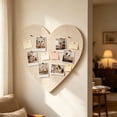 thumbnail image 2 of 40x40cm Heart Shaped Felt Photo Board, Polyester Fiber Wall Note Display Panel, Pin Friendly Memory Organizer, Decorative Bedroom Living Room Picture Collage Wall Decor, 2 of 6