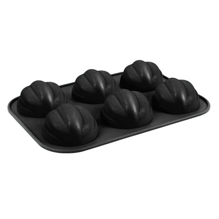 

FaLX 6 Cavity Cake Mold Pumpkin Shaped Multi-purpose Non-stick DIY Pastry Decorating Dessert Mold for Mousse