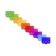 thumbnail image 2 of Papel picado | Guirnaldas | enramado | 5 tiras de 5 metros | diseño de destellos de arcoiris con colores vibrantes colores diferentes | decoración de plastico picado, 2 of 5