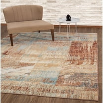 Luxe Weavers Kingsbury Collection Abstract 8x10 Aqua Modern Area Rug