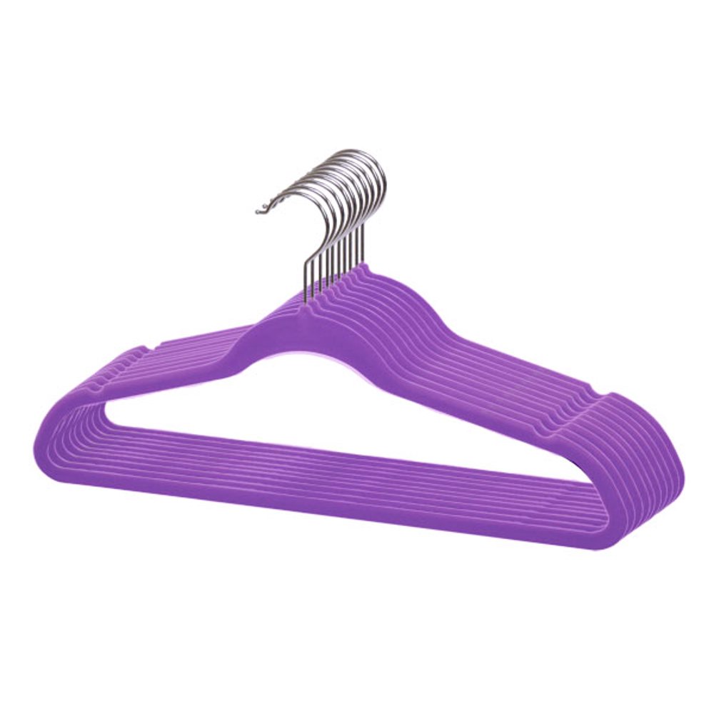 Velvet Hanger, (Pack of 10), Purple