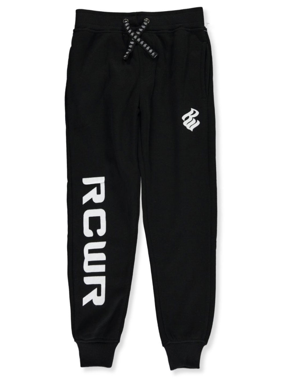 black sweatpants with red stripe