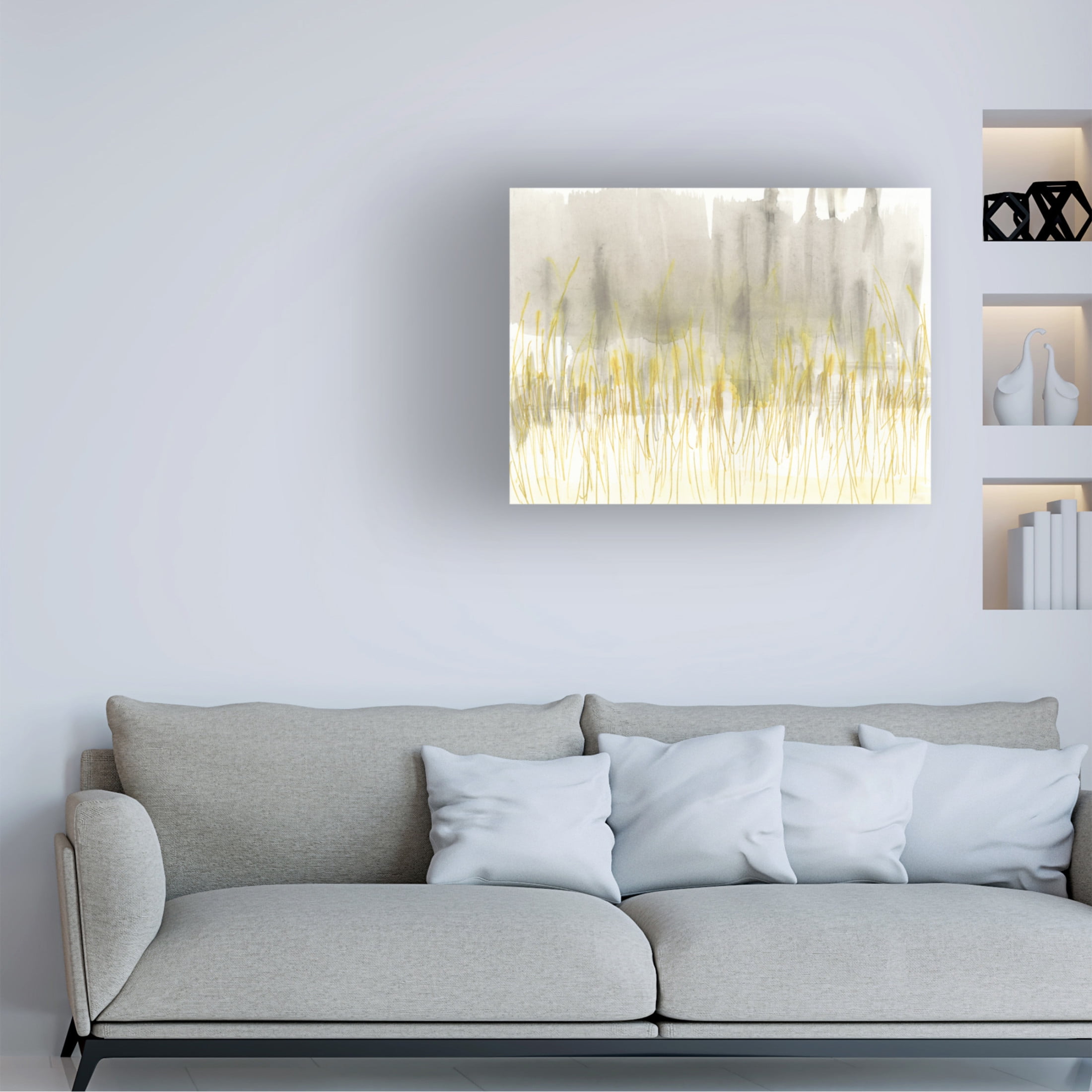 Canvas Wall Art - Jennifer Goldberger 'Winter Grasses II' Wall Art for Living Room, Bedroom, or Office Décor by Trademark Fine Art - 24 x 18 Inches
