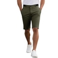 thumbnail image 3 of Men's 7 Inch Inseam Shorts, Lightweight Quick-Dry Flat Front Casual Shorts with Pockets, Pure Color Golf Business Outdoor Loose Fit Summer Shorts for Men Green S, 3 of 10