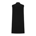 thumbnail image 4 of Sakmal Mid-Length Summer Dresses Black V-Neck Comfy Solid Loose Fit Sleeveless Shift Dress, 4 of 5