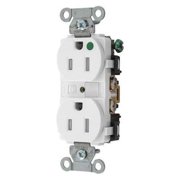 Hubbell Wiring Device-Kellems Receptacle,White,0.5 HP,15A,2 Poles 8200WTRA