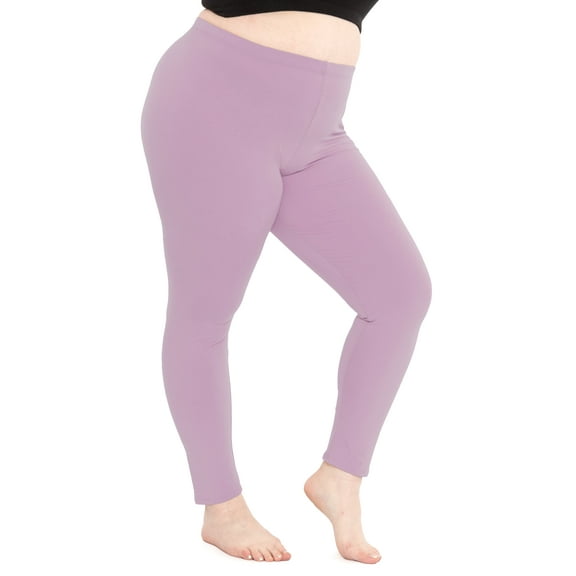 Stretch Is Comfort Women's Cotton/Spandex Plus Size Leggings Orchid Purple X-Large