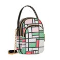 thumbnail image 7 of FORMRS Crossbody Bag for Women Quilted Travel Shoulder Cell Phone Purse with Chain Strap Handbag, Red Abstract Geometric, 7 of 7