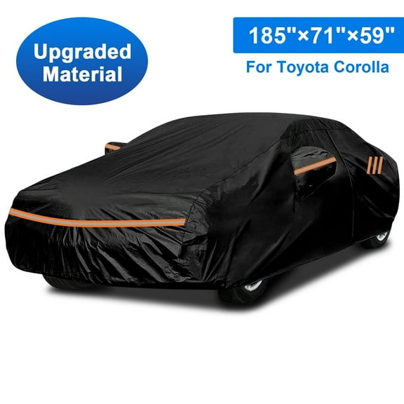 For Toyota Corolla Car Waterproof Full Sedan Cover Outdoor Rain Snow Dust Sun Protection All Weather Black