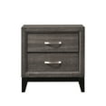 thumbnail image 2 of Qumbnk Wood Nightstand End Table with Metal Handles, 2 Drawer Beside Table for Bedroom, Living Room, 2 of 7