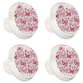 thumbnail image 2 of 4 Pcs Butterflies Floral Knobs for Kitchen Cabinet Cupboard Dresser Bookcase Drawer Pulls Handles Round Home Decor, 2 of 8