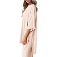 thumbnail image 6 of PRETTYGARDEN Women's 2 Piece Outfits Casual Short Sleeve Pullover Tops and Wide Leg Pants Lounge Sets Tracksuits, 6 of 8