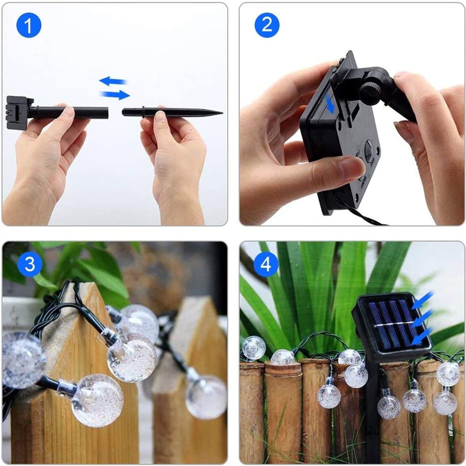 Toodour Solar Outdoor String Lights, 35.6ft 60 LED Globe String Lights with Remote, Waterproof Solar Powered Patio Lights for Garden, Lawn, Gate, Balcony Decorations