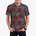 thumbnail image 2 of Balery Ladybug Printed Men’s Short Sleeve Polo Shirt, Midweight Men's Shirt,Golf Polo shirts -Large, 2 of 8
