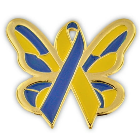 - Down Syndrome Awareness Ribbon Butterfly Enamel Lapel Pin