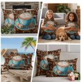 thumbnail image 4 of Outdoor Pillow Covers Country Coffee Sugar Blue Cup Waterproof Pillow Cases 24x24 Set of 2, Farmhouse Graffiti Art Brown Back Throw Pillow Cover Pillowcase for Patio Balcony Couch Garden, 4 of 9