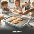 thumbnail image 3 of OVENTE Electric Griddle with 16 x 10 Inch Flat Non-Stick Cooking Surface, Adjustable Thermostat, Essential Indoor Grill for Instant Breakfast Pancakes Burgers Eggs, Blue GD1610LBL, 3 of 7