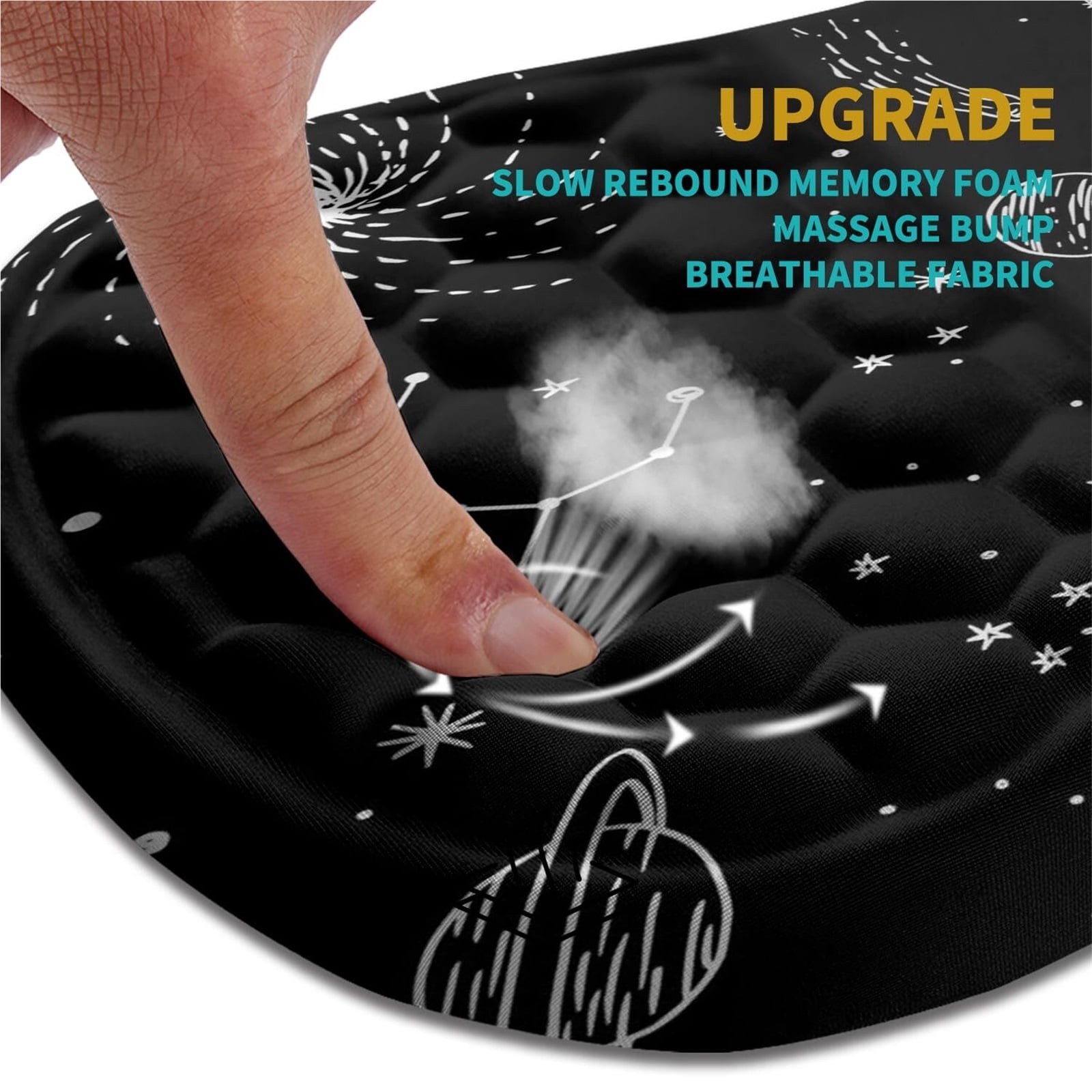 NexTone Ergonomic Mouse Pad Wrist Support, Wrist Rest Mousepad for Carpal Tunnel Pain Relief with Integrated Memory Foam Slope Massage Bulge (11.8x7.9 inch,Pink Fluid