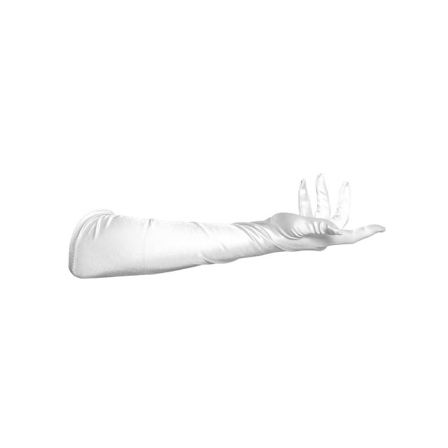 Gravity Threads Ladies Satin Opera Gloves 18" Ivory