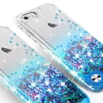 thumbnail image 4 of Compatible for Apple iPhone 8 Plus Case, iPhone 7 Plus Case, with [Temper Glass Screen Protector] SOGA Diamond Glitter Liquid Quicksand Cover Cute Girl Women Phone Case [Cear/Teal], 4 of 5