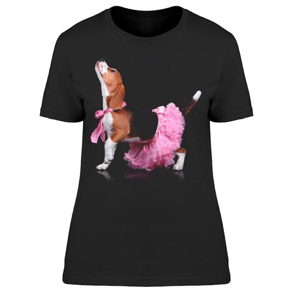 Beagle Wearing Skirt T-Shirt Women -Image by Shutterstock, Female 3X-Large