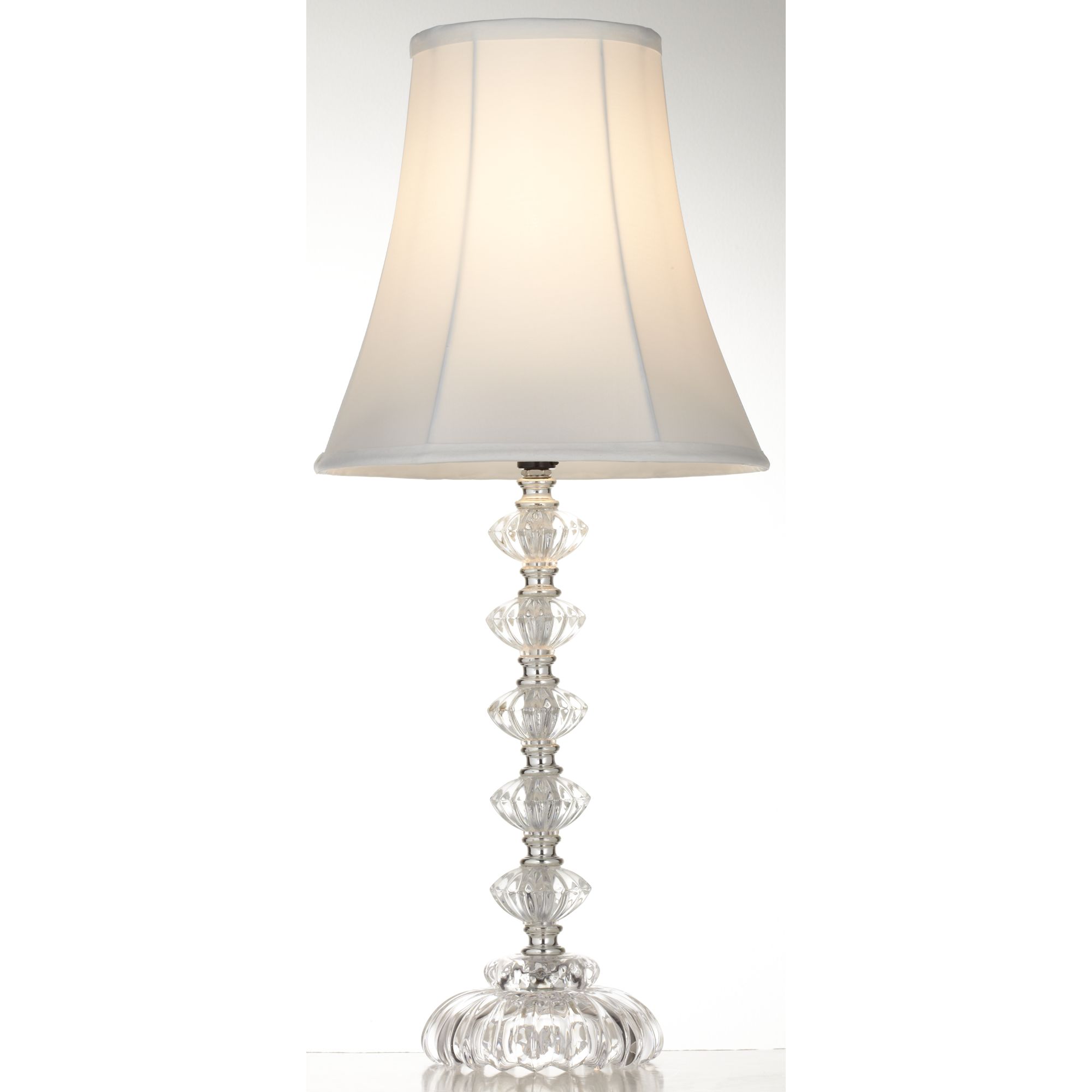 360 Lighting Bohemian Country Cottage Accent Table Lamp 21" High Clear Stacked Glass Off White Bell Shade for Bedroom Living Room Bedside Nightstand