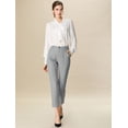 thumbnail image 3 of Pantalones de tobillo de trabajo Allegra K a cuadros de mujer Negro L, 3 of 6