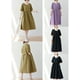 thumbnail image 3 of Vestido suelto de mujer con bolsillos Medias mangas Vestido sólido de cintura alta Abanopi  Vestido, 3 of 7