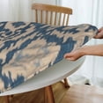 thumbnail image 4 of Round Fitted Tablecloth with Elastic Ikat Blue Fitted Table Covers for Round Tables Waterproof Reusable Vinyl Table Cloth for Indoor and Outdoor 40"-48" ,24ju22coO150, 4 of 7