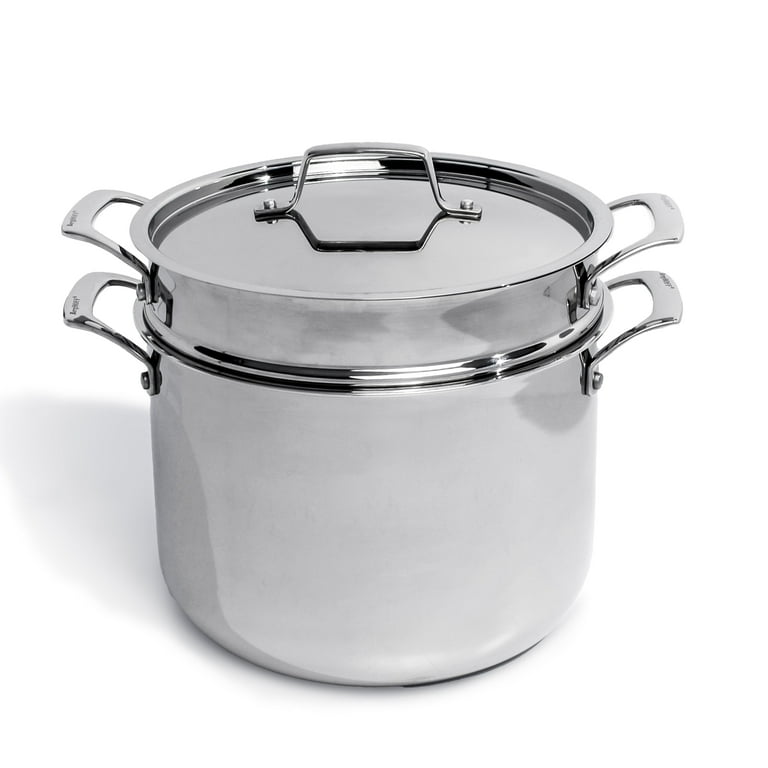 BergHOFF Professional Stainless Steel 10/18 Tri-Ply 8 qt Stock Pot with SS Lid, 9.5