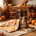 thumbnail image 4 of Celsvanis Fall Throw Blanket Pumpkin Leaf Print Soft Flannel Cover Multipurpose Cozy Blanket for Sofa Bed Indoor Home Thanksgiving Seasonal Decor 27.5"x39.5", 4 of 6