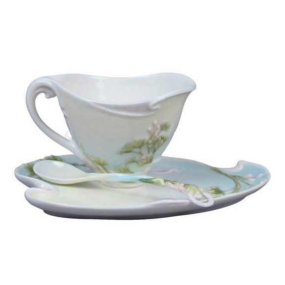 Gingko Coffee Cup Set With Spoon - Ginkgo