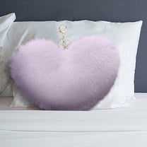 VOTRUDI New Valentine's Day Decorations Holiday Throw Pillows,Valentine's Day Gifts for Kids: Puffy Heart Shaped Decorative Pillows for Living Room and Sofa,Purple