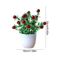 thumbnail image 3 of Dongrere Artificial Potted Plants with White Plastic Pot Fake Bush Greenery Faux Flower Arrangement Decorative for Home Bedroom Office Desk, B, 3 of 6