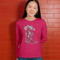 thumbnail image 4 of Country Girl Boots Women's Long Sleeve T-shirt Vintage Cowgirl Western Floral Southern Rustic Country Style Cute Roses Rodeo, 4 of 7