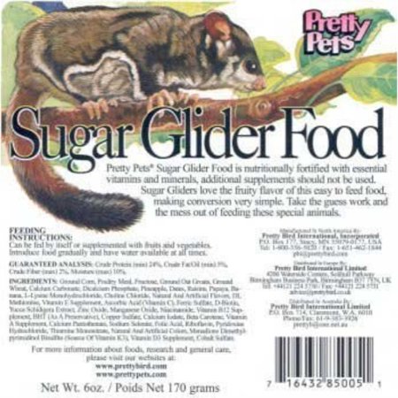 - Pretty Bird International Sugar Glider Food for Birds, 12-Ounce