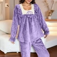 thumbnail image 5 of Censtreet Fuzzy Pajamas Set for Women Winter Warm Fluffy Loungewear Soft Fleece Pj Pants 2 Piece Plush Sleepwear Lounge Tops, 5 of 8