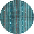 thumbnail image 1 of Ahgly Company Indoor Round Abstract Light Blue Contemporary Area Rugs, 4' Round, 1 of 4