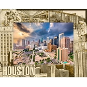 Houston Texas Laser Engraved Wood Picture Frame (5 x 7)