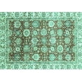 thumbnail image 1 of Ahgly Company Machine Washable Indoor Rectangle Oriental Turquoise Blue Traditional Area Rugs, 2' x 5', 1 of 4