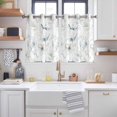 thumbnail image 2 of Green Beige Spring Floral Kitchen Curtains Window Panels, Luxury Botanical Summer Insulated Window Treatment Curtain, Grommet Curtains for Bedroom/Living Room/Bathroom, 2 Piece 42"Wx45"L, 2 of 8