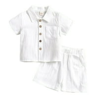 Baby Boys Clothes Set Toddler Infant Boys' Button-Down Shirt Tops   Cotton Shorts Summer Outfit 2pcs with Pockets