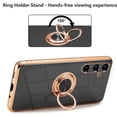 thumbnail image 5 of Electroplated Magnetic Ring Holder Case for Samsung Galaxy S24, 360 Degree with Rotation Metal Anti-Drop Finger Ring Holder Magnet Car Holder Soft Slim Silicone Shockproof Cover - Black, 5 of 18