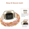 thumbnail image 2 of Wearlizer Elastic Band Compatible with Fitbit Sense 2/Sense/Versa 4/Versa 3 Watch Bands for Women, Slim Solo Loop Braided Strap Wristband Stretchy Woven Accessory, 2 of 6