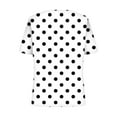 thumbnail image 5 of Ashirexll Ladies Tops and Blouses, Short Sleeve Tops for Women, Women's Summer Fashion Polka Printed Collar Casual Short Sleeve Top Short Sleeve V-neck Top Shirt, 5 of 5