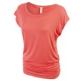 thumbnail image 2 of KOGMO Womens Short Sleeve Solid Basic Tunic Top Tee with Side Shirring, 2 of 7