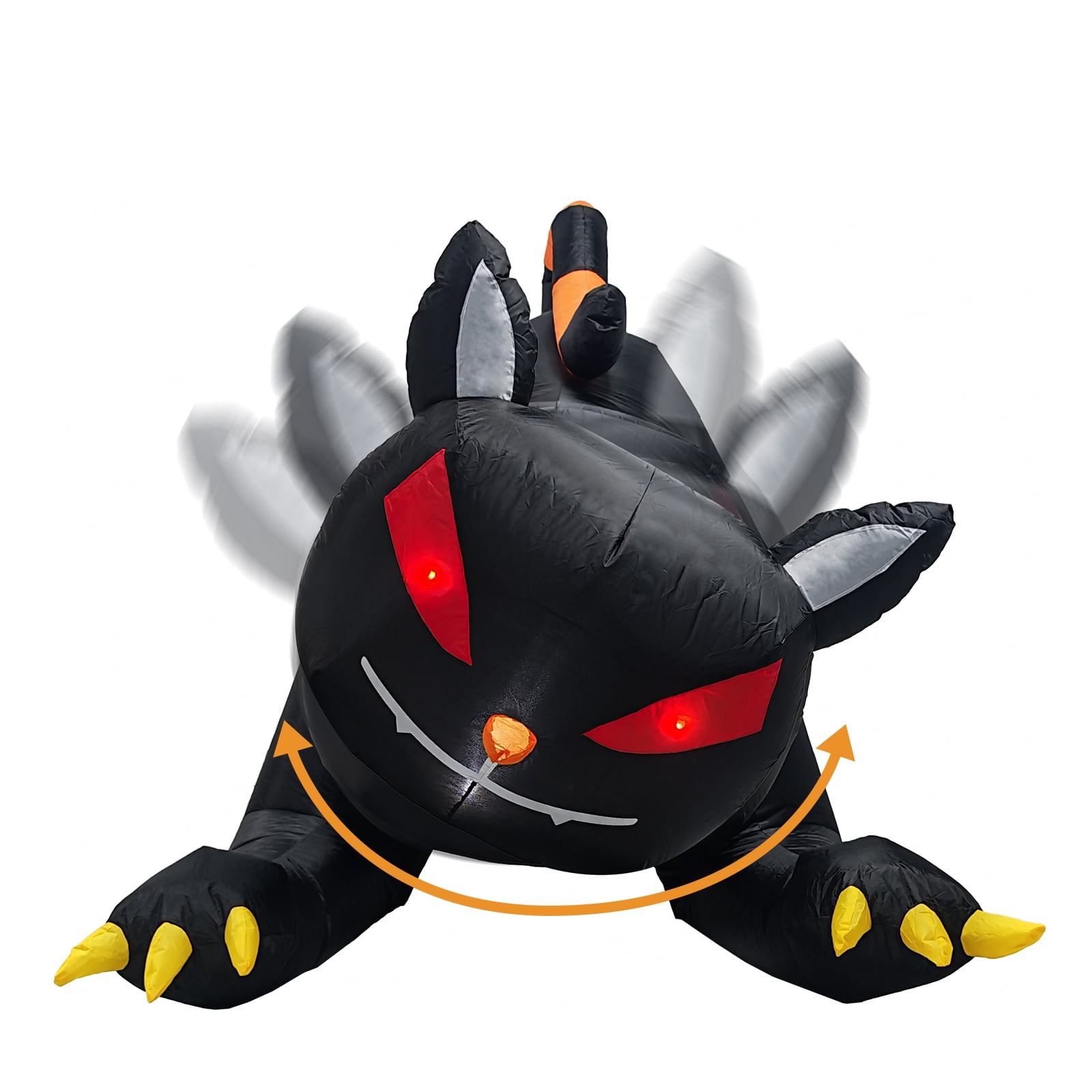 Astoutdoor 6.5 ft Halloween Inflatable Animated Black Cat with Shakable Head and Built-in LEDs