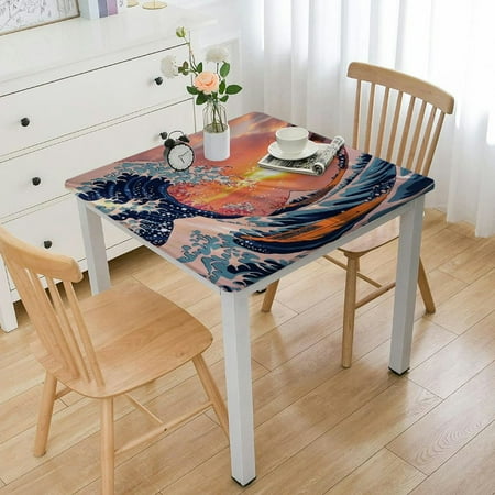 

Facannap Sunset Over Cityscape Square Tablecloth Washable for Home Kitchen Outdoor Decoration 100% Polyester Fiber 40*40