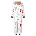 thumbnail image 5 of Odeerbi Matching Family Christmas Pajamas Sets Hooded Onesie Sleepwear Womens Cute Xmas Leaf Snow Print Plush Jumpsuit 2025 Long Sleeve Parent-Child Loungewear Sleepwear Jammies for Mom, 5 of 6