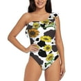 thumbnail image 2 of Yiaed Sunflowers Country Print Women One Piece Swimsuits Tummy Control One Shoulder Bathing Suits Pattern Ruffle Swimwear-X-Large, 2 of 8